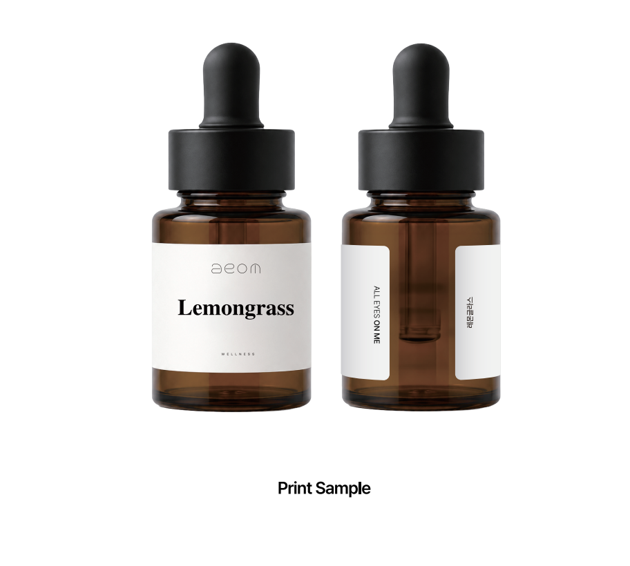 AEOM 15ml 싱글 노트 라벨 인쇄 샘플 — Lemongrass