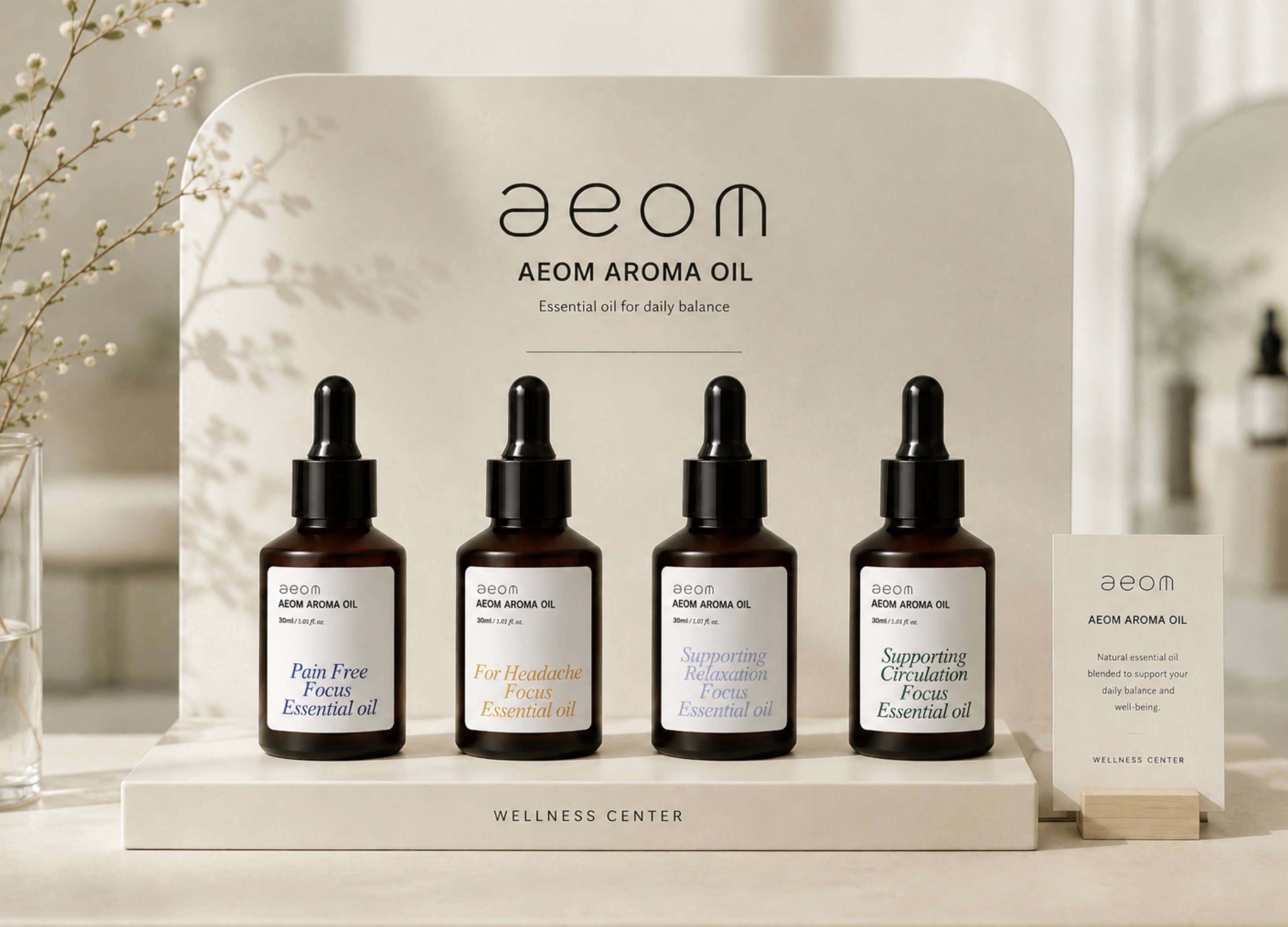 AEOM 웰니스 센터 디스플레이 스탠드